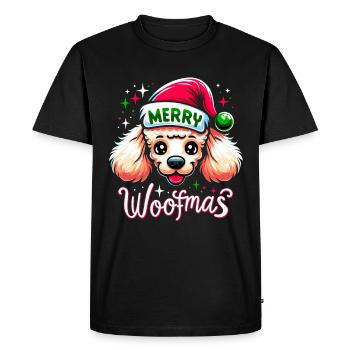 Caniche de Noël du chien de Noël Merry Woofma - T-shirt Premium bio Homme - noir - Devant - Nico (187cm)