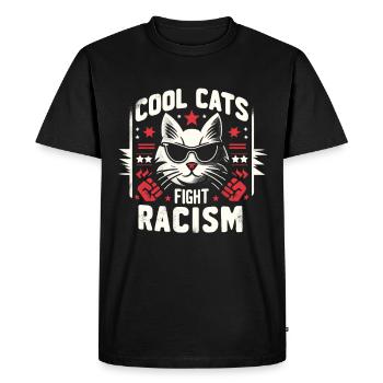 Katzen Bekämpfen Rassismus Antirassismus - Männer Premium Bio T-Shirt - Schwarz - Vorne - Nico (187cm)