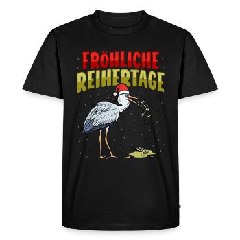 Cigogne de Noël vomir Happy Heron Days - T-shirt Premium bio Homme - noir - Devant - Nico (187cm)