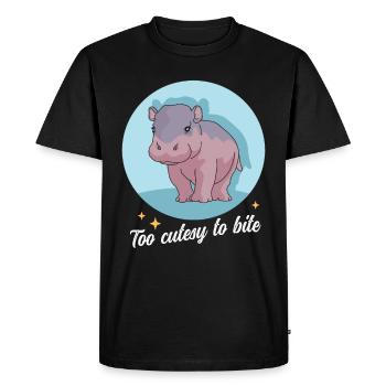 Hippopotame bébé hippopotame hippopotame cadeau - T-shirt Premium bio Homme - noir - Devant - Nico (187cm)