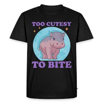 Hippopotame bébé hippopotames hippopotame cadeau - T-shirt Premium bio Homme - noir - Devant - Nico (187cm)