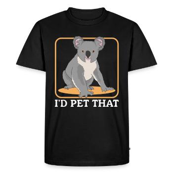 Koala Koalas Koala ours Koala ours cadeau - T-shirt Premium bio Homme - noir - Devant - Nico (187cm)