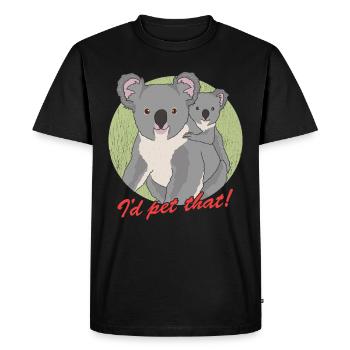 Koala Koalas Koala ours Koala ours cadeau - T-shirt Premium bio Homme - noir - Devant - Nico (187cm)