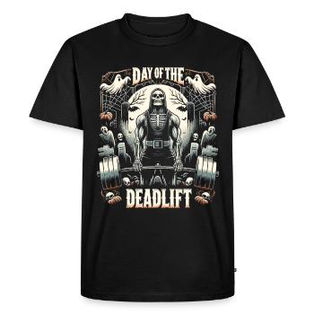Horreur Deadlifter Soulevé de terre Entraînement de musculation - T-shirt Premium bio Homme - noir - Devant - Nico (187cm)