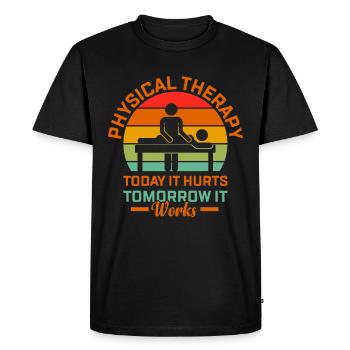 Kinésithérapeute Massage Physio Kinésithérapie - T-shirt Premium bio Homme - noir - Devant - Nico (187cm)