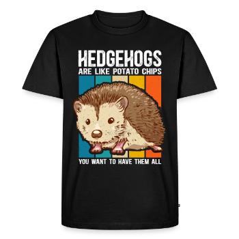 Hedgehog Hedgehog Lover | funny hedgehog gift - Men's Premium Organic T-Shirt - black - Front - Nico (187cm)