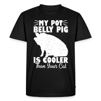 Cochon Domestique Cochon Ventrue Cochon - T-shirt Premium bio Homme - noir - Devant - Nico (187cm)