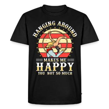 Cirque, Tissus aériens, Aériste, Acrobatie, Trapèze - T-shirt Premium bio Homme - noir - Devant - Nico (187cm)