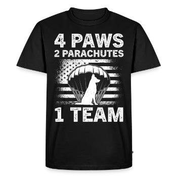 Parachutisme militaire parachutiste - T-shirt Premium bio Homme - noir - Devant - Nico (187cm)