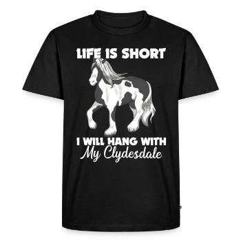 Draught Horse Lovers Giant Horse Breed Clydesdale - Men's Premium Organic T-Shirt - black - Front - Nico (187cm)