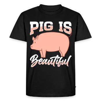 Cochon Domestique Cochon Ventrue Cochon - T-shirt Premium bio Homme - noir - Devant - Nico (187cm)