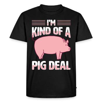 Cochon Domestique Cochon Ventrue Cochon - T-shirt Premium bio Homme - noir - Devant - Nico (187cm)