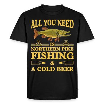 Fisherman Fisherman Fisherman Nordic Pike - Men's Premium Organic T-Shirt - black - Front - Nico (187cm)