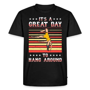 Cirque, Tissus aériens, Aériste, Acrobatie, Trapèze - T-shirt Premium bio Homme - noir - Devant - Nico (187cm)