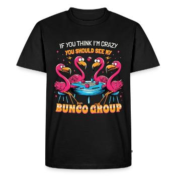 Si tu penses que je suis un flamant rose fou - T-shirt Premium bio Homme - noir - Devant - Nico (187cm)