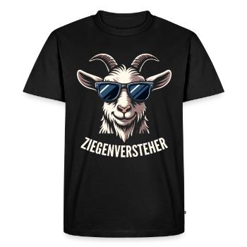 Chèvre avec des lunettes de soleil Compréhension de chèvre pour un - T-shirt Premium bio Homme - noir - Devant - Nico (187cm)