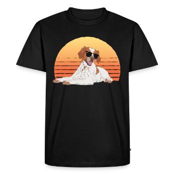 Bretagne Epagneul breton chien d’arrêt cadeau - T-shirt Premium bio Homme - noir - Devant - Nico (187cm)