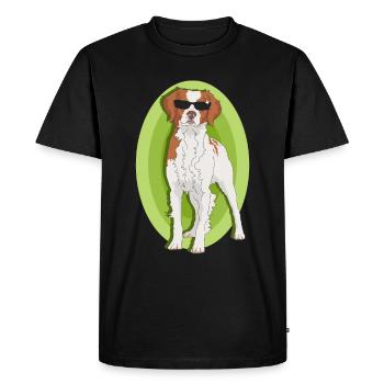 Cadeau de chien breton Epagneul breton de Bretagne - T-shirt Premium bio Homme - noir - Devant - Nico (187cm)