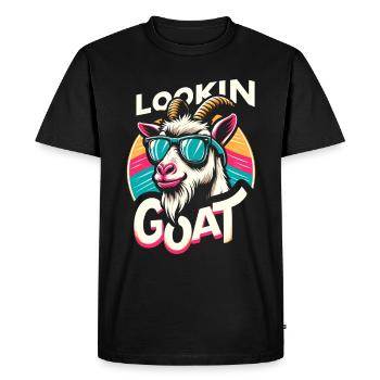 Farm, Animal, Animal, Farmer, Goat Lover - Men's Premium Organic T-Shirt - black - Front - Nico (187cm)