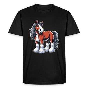 Draught Horse Lovers Giant Horse Breed Clydesdale - Men's Premium Organic T-Shirt - black - Front - Nico (187cm)