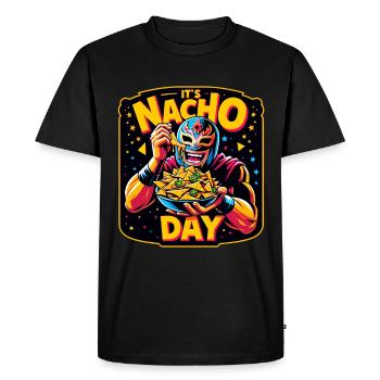La lutteuse mexicaine Lucha Libre Nacho - T-shirt Premium bio Homme - noir - Devant - Nico (187cm)