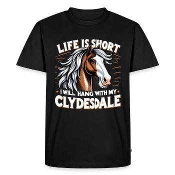 Draught Horse Lovers Giant Horse Breed Clydesdale - Men's Premium Organic T-Shirt - black - Front - Nico (187cm)