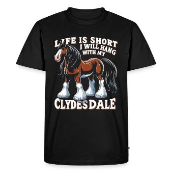 Draught Horse Lovers Giant Horse Breed Clydesdale - Men's Premium Organic T-Shirt - black - Front - Nico (187cm)