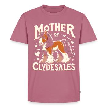 Draught Horse Lovers Giant Horse Breed Clydesdale - Men's Premium Organic T-Shirt - mauve - Front - Nico (187cm)
