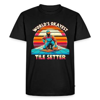 Tiler Flooring Job Tiler - Men's Premium Organic T-Shirt - black - Front - Nico (187cm)