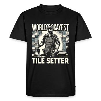 Tiler Flooring Job Tiler - Men's Premium Organic T-Shirt - black - Front - Nico (187cm)