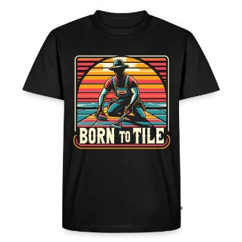 Tiler Flooring Job Tiler - Men's Premium Organic T-Shirt - black - Front - Nico (187cm)