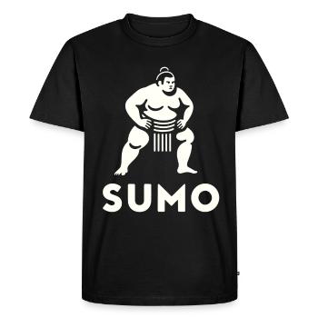 Sumo Wrestler and Sumo Dohyo - An Exquisite - Men's Premium Organic T-Shirt - black - Front - Nico (187cm)