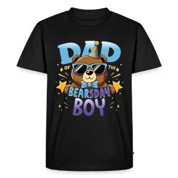 Ours Amant Bday Papa Célébrant Heureux - T-shirt Premium bio Homme - noir - Devant - Nico (187cm)