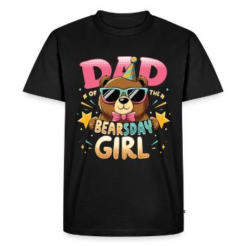 Ours Amant Bday Papa Célébrant Heureux - T-shirt Premium bio Homme - noir - Devant - Nico (187cm)