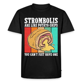 Pizza Stromboli | Le cadeau de Calzone Stromboli - T-shirt Premium bio Homme - noir - Devant - Nico (187cm)