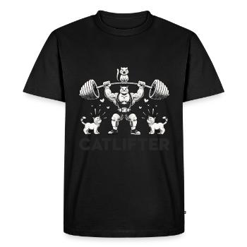 Deadlifter Fitness Workout Bodybuilder Deadlifting - Männer Premium Bio T-Shirt - Schwarz - Vorne - Nico (187cm)
