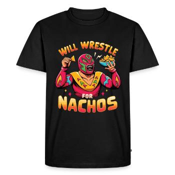 La lutteuse mexicaine Lucha Libre Nacho - T-shirt Premium bio Homme - noir - Devant - Nico (187cm)