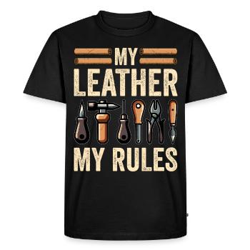 Leatherwork Leatherworker Stamping Crafts - Men's Premium Organic T-Shirt - black - Front - Nico (187cm)