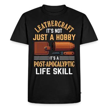 Leathercraft Leatherworker Leather Embossing - Men's Premium Organic T-Shirt - black - Front - Nico (187cm)