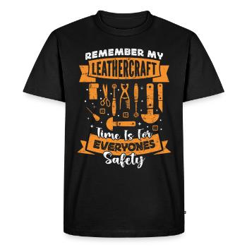 Leatherwork Leatherworker Stamping Crafts - Men's Premium Organic T-Shirt - black - Front - Nico (187cm)