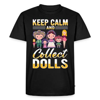 Poupée de collection poupée poupée en porcelaine - T-shirt Premium bio Homme - noir - Devant - Nico (187cm)