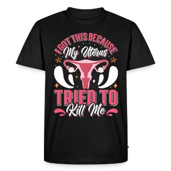 Aide à la convalescence pour la santé des femmes de l’endométriose - T-shirt Premium bio Homme - noir - Devant - Nico (187cm)