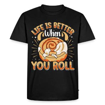 Cinnamon Roll Baker - Men's Premium Organic T-Shirt - black - Front - Nico (187cm)