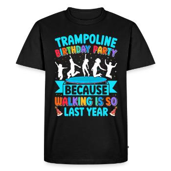 Fête d’anniversaire trampoline - T-shirt Premium bio Homme - noir - Devant - Nico (187cm)