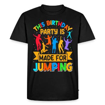 Fête d’anniversaire trampoline - T-shirt Premium bio Homme - noir - Devant - Nico (187cm)