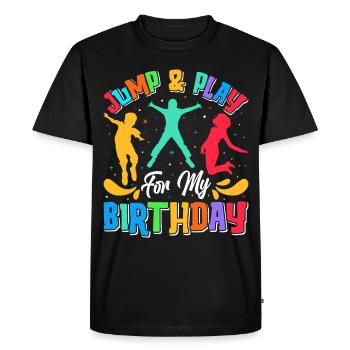 Fête d’anniversaire trampoline - T-shirt Premium bio Homme - noir - Devant - Nico (187cm)