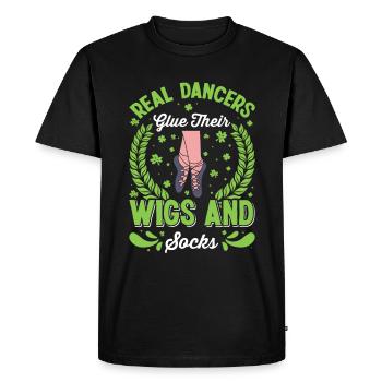 Danse irlandaise Danse irlandaise - T-shirt Premium bio Homme - noir - Devant - Nico (187cm)