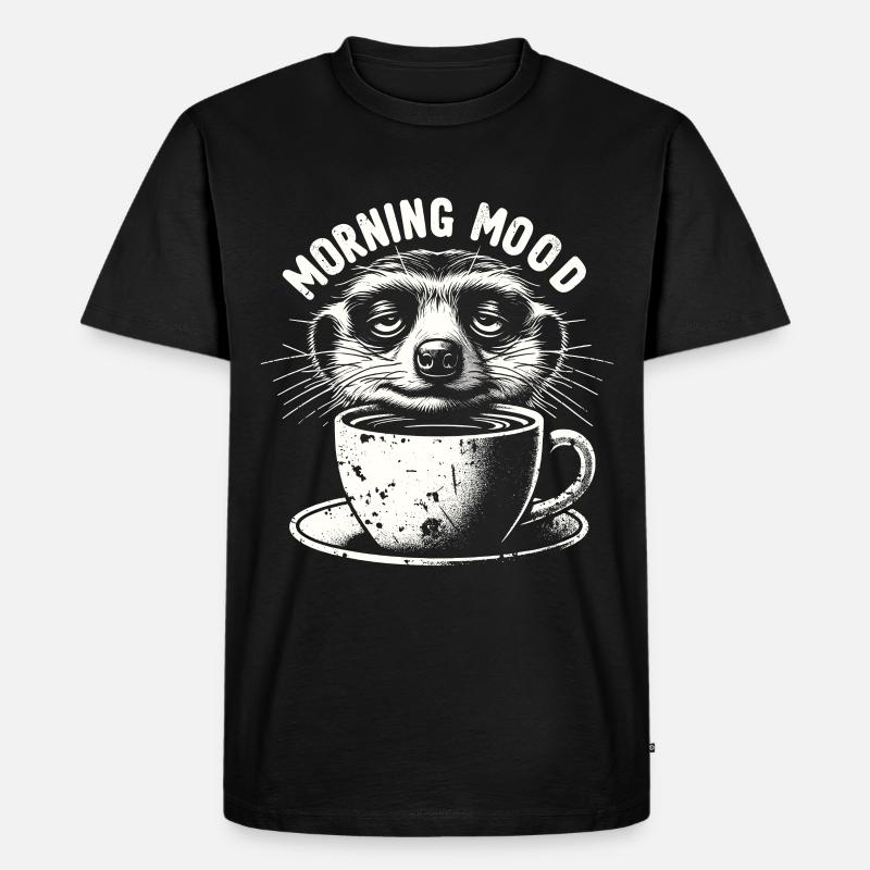 Erdmännchen Kaffee - Männer Premium Bio T-Shirt - Schwarz