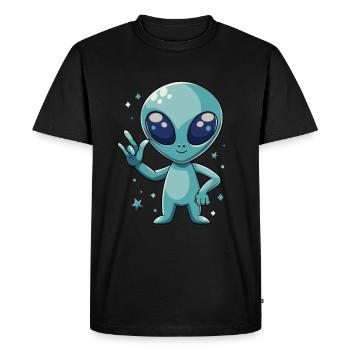 ILY Cat ASL Geste de la main Perte auditive sourde - T-shirt Premium bio Homme - noir - Devant - Nico (187cm)