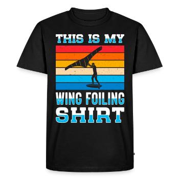 Wingsurfing Foil Wing Wing Boarding Wing Foiling - Men's Premium Organic T-Shirt - black - Front - Nico (187cm)